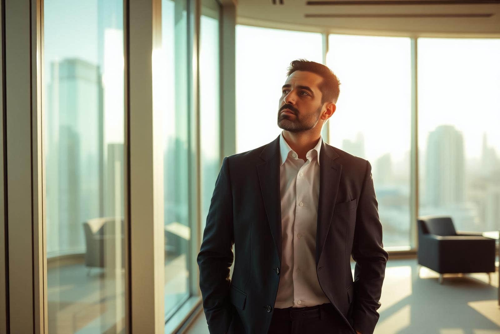 Mamoon Al-Lami, business developer, in a modern office